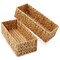 Casafield Set of 2 Bathroom Storage Baskets, Seagrass - Water Hyacinth, Woven Toilet Tank Topper Bins for Organizing Tissues, Toilet Paper, Toiletries, Shelves